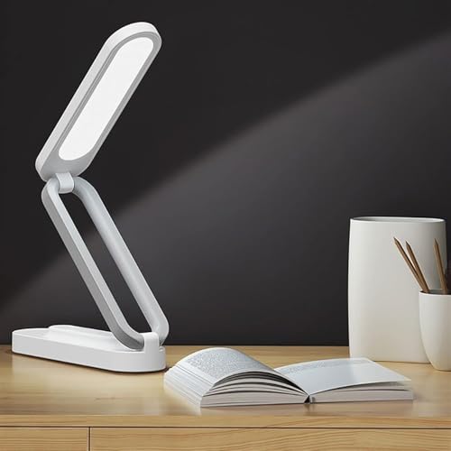 Image of ANKRI Foldable White LED Desk Lamp Dimmable Table Lamp Reading Lamp with USB Charging Port 3 Colour Mode Touch Control Eye Caring for Study Work Power Outage | Pack of 1