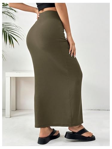 Image of GORGLITTER Women's Trendy Pencil Long Maxi Skirts High Waisted Skirt