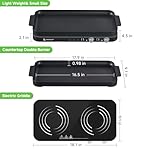 AMZCHEF Double Induction Cooktop with Removable Griddle Pan Non-stick, 1800W 2 burner Portable Induction Stove With Sensor Touch 9 Power Levels, 99 Min Timer, Black - Image 2