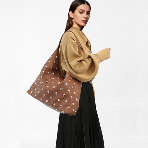 Bolso Hobo Tachonado para Mujer Cuero Vegano miniatura 2