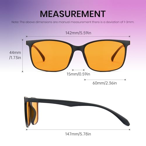 Image of Cyxus Orange Gaming Blue Light Glasses for Men Women Reduce Eye Strain | Filters harsh blue light to ease eye strain, minimize screen fatigue & improve sleep during long gaming and computer sessions