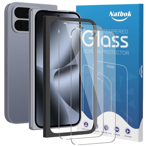 Natbok 2 Pack for Google Pixel 10 Pro Fold Screen Protector[Front Screen Only],with Alignment Frame，Full Coverage 9H Tempered Glass Film,HD Clear Scratch Resistant,Bubble-Free