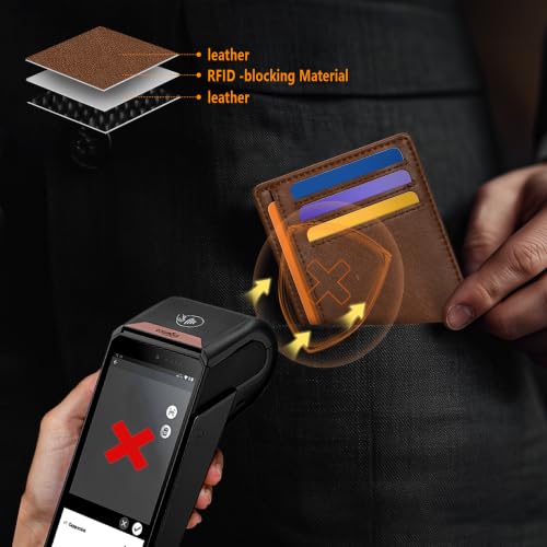 Image of Travelambo Slim Minimalist Wallet for Men, RFID Blocking Credit Card Holder, Front Pocket ID Card Case, Gifts for Men, Husband, Boyfriend, Teenage