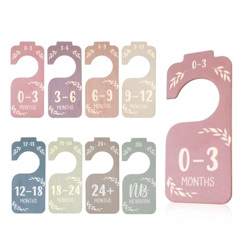 Image of Ouligay 8 Pcs Wood Closet Dividers for Baby Clothes,Multicolor Baby Closet Organizer for Nursery,Nursery Decor,Family Essentials for New Mom Dad Parents(Sort by Month)