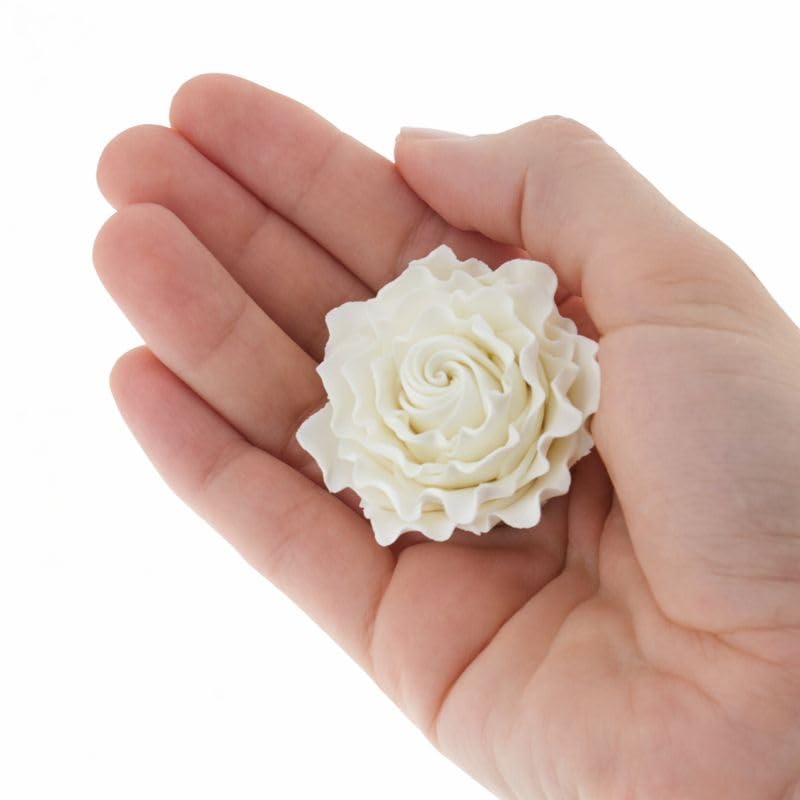 Global Sugar Art Gardenia Sugar Cake Flowers, White, 8 Count by Chef Alan Tetreault