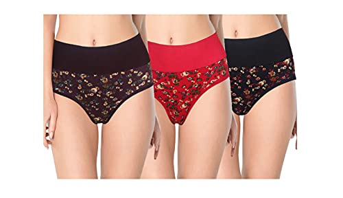 Women's Cotton Tummy Control Panties (Pack of 3), Free One Pair Transparent Bra Strap