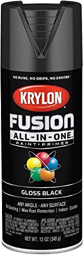6-Pack of 12 Oz Krylon K02702007 Black Fusion All-In-One Paint & ...