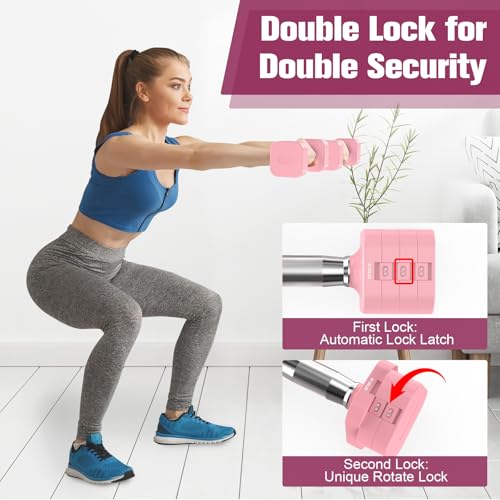 Image of Hezeyferg Adjustable Dumbbell Set,Adjustable Weight Dumbbells for Women /Men | 17.6LB /22LB /26.4LB /30.8LB for Choices, with Multiple Levels, Hand Weights Sets for Home Gym Full Body Workout