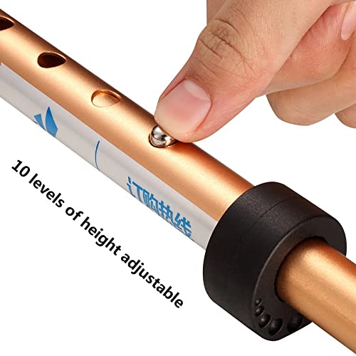 Stampelle a quattro piedi in alluminio/bastone da passeggio Stampelle leggere antiscivolo resistenti all'usura regolabili in altezza per donne e uomini con manico in PVC per anziani