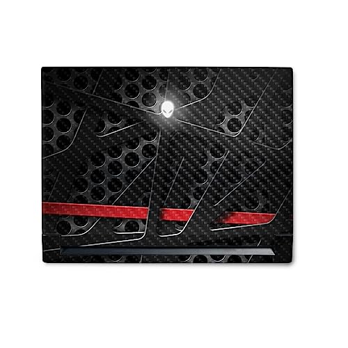 Image of MightySkins Carbon Fiber Skin Compatible with Alienware M18 R1 (2023) Full Wrap Kit - Tech Web | Protective, Durable Textured Carbon Fiber Finish | Easy to Apply & Change Styles | Made in The USA