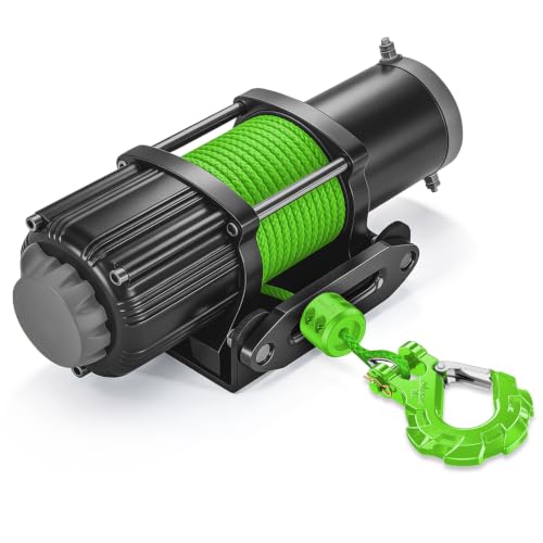 Image of Nilight Forged Steel Winch Hook 3 /8 inch Grade 70 Safety Latch Winch Cable Hook Stopper & Clevis Slip Hook Sets, Included Allen Wrench,Max 35,000 lbs, Green