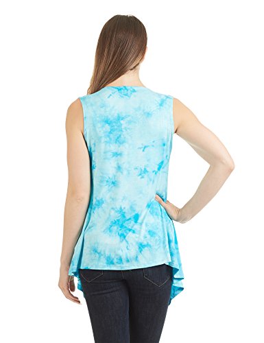 Image of Made By Johnny Women's Lightweight Sleeveless Cardigan - Draped Open Front Vest with Asymmetrical Hem