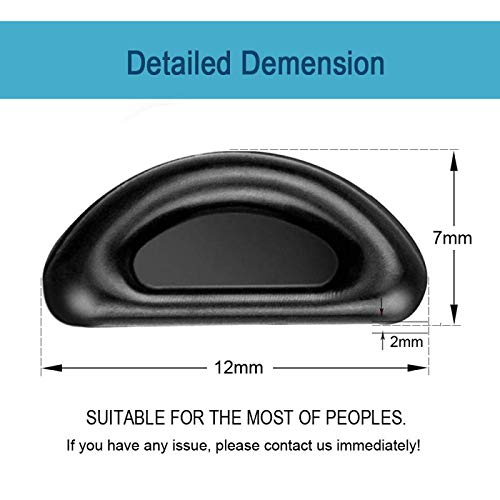 Eyeglass Nose Pads, Anti-Slip Adhesive Soft Silicone Nose Pads, Nose Pad Cushion for Glasses, Eyeglasses and Sunglasses 2mm- 15Pairs (Black)