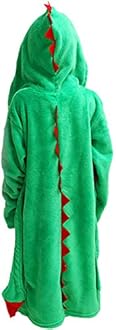 lontakids Kids Boys Animal Plush Bathrobe Dinosaur Monster Hooded Fleece Sleep Robe 3-8 Years