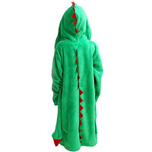 lontakids Kids Boys Animal Plush Bathrobe Dinosaur Monster Hooded Fleece Sleep Robe 3-8 Years
