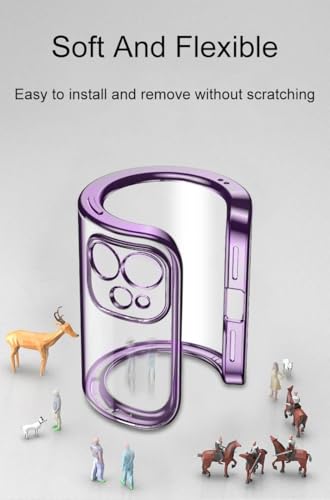 Image of mobistyle Designed for Iphone14 pro Luxury Electroplating TPU Edges Clear Case | Individual Camera Protection | Back Cover Case 4 Pro (Electroplating Purple)