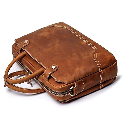 Maletín de cuero artesanal para laptop 16 pulgadas miniatura 4