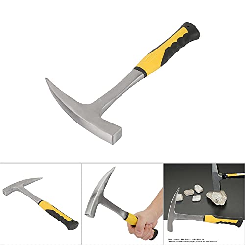 GHRTGR-Rock Pick Hammer, Pointed Head Hammer, Geological Hammer Brick Hammer Rock Hounding Equipment Pointed Tip Shock Reduction Handle Geological Stud - View #11