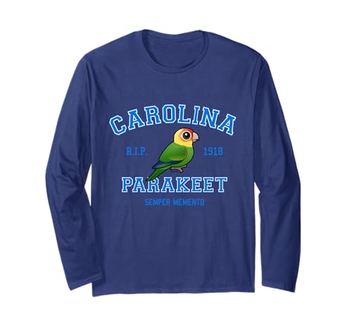 Extinction Awareness Carolina Parakeet Varsity Style Long Sleeve T-Shirt