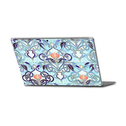 Peau Autocollant Microsoft Surface Pro 4/5/6 Vinyle Bleu Fleurs de Pêche