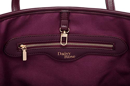 Daisy-Rose-Tote-Shoulder-Bag-and-Matching-Clutch-PU-Vegan-Leather-Handbag-for-Travel-Work-and-School
