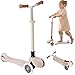 MomnLittle Foldable Scooter LED Light-up 3 Wheel Scooter for Kids Ages 3-10 (Beige) Adjustable Height Foldable Kick Scooter for Kids Toddler
