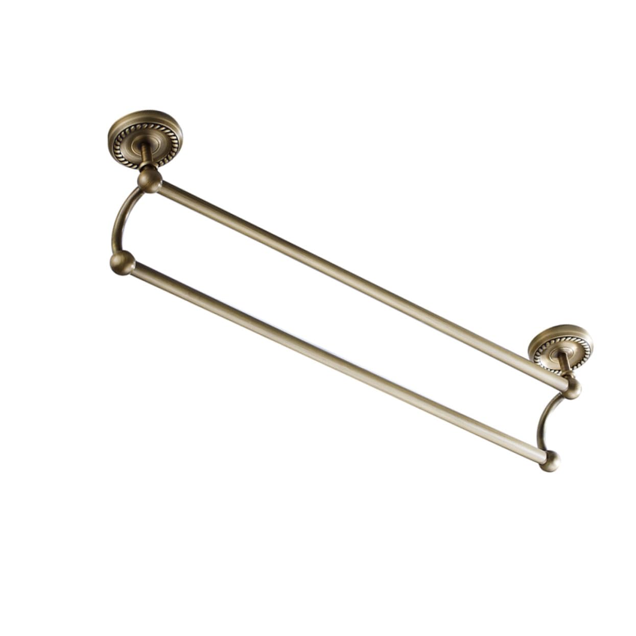 Étagère murale double couche salle de bain et porte-serviettes laiton