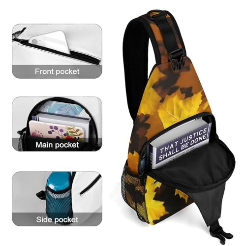 Bolso bandolera deportivo con hojas de arce amarillo miniatura 4