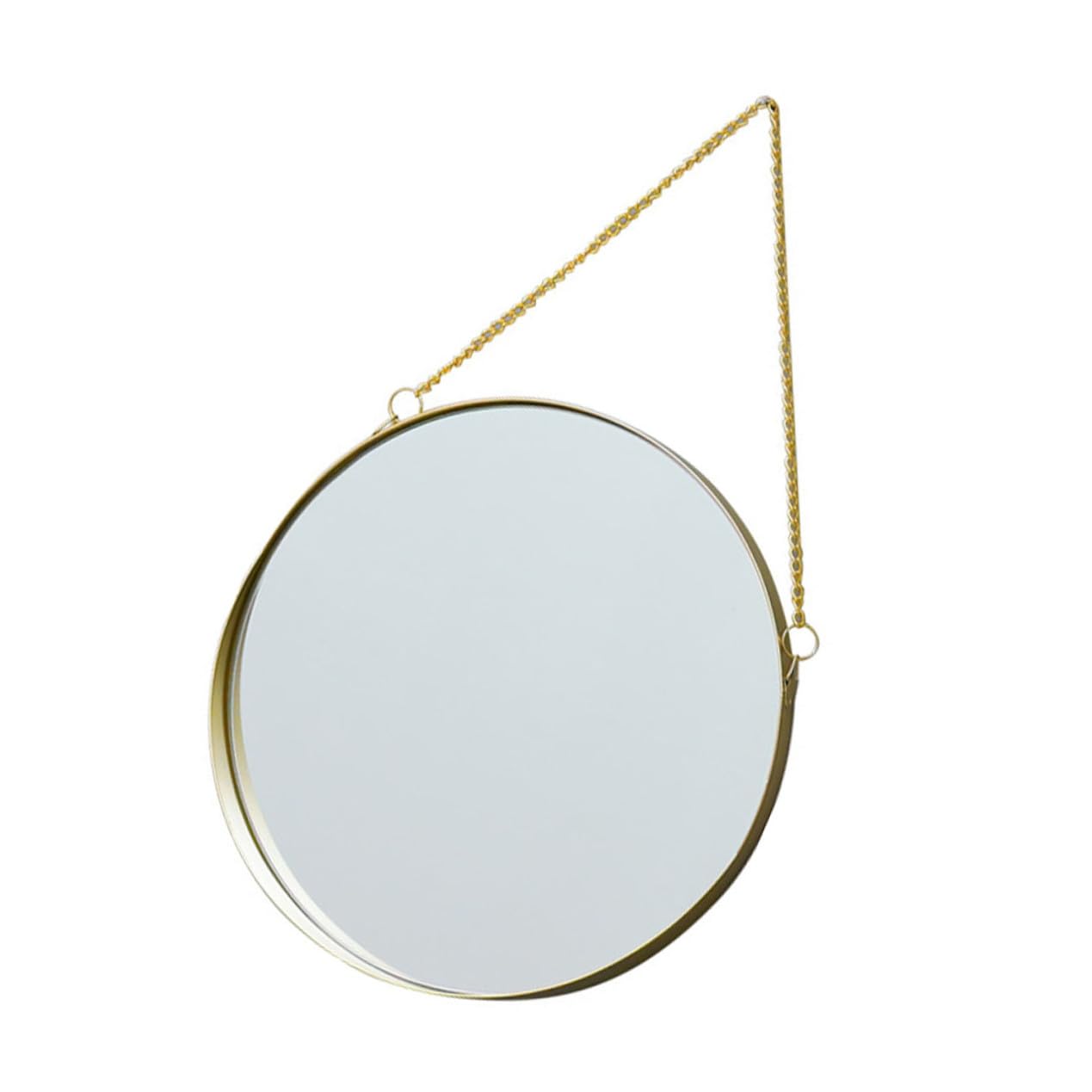 Miroir cosmétique mural doré rond antichoc pour une décoration de salle de bain chic