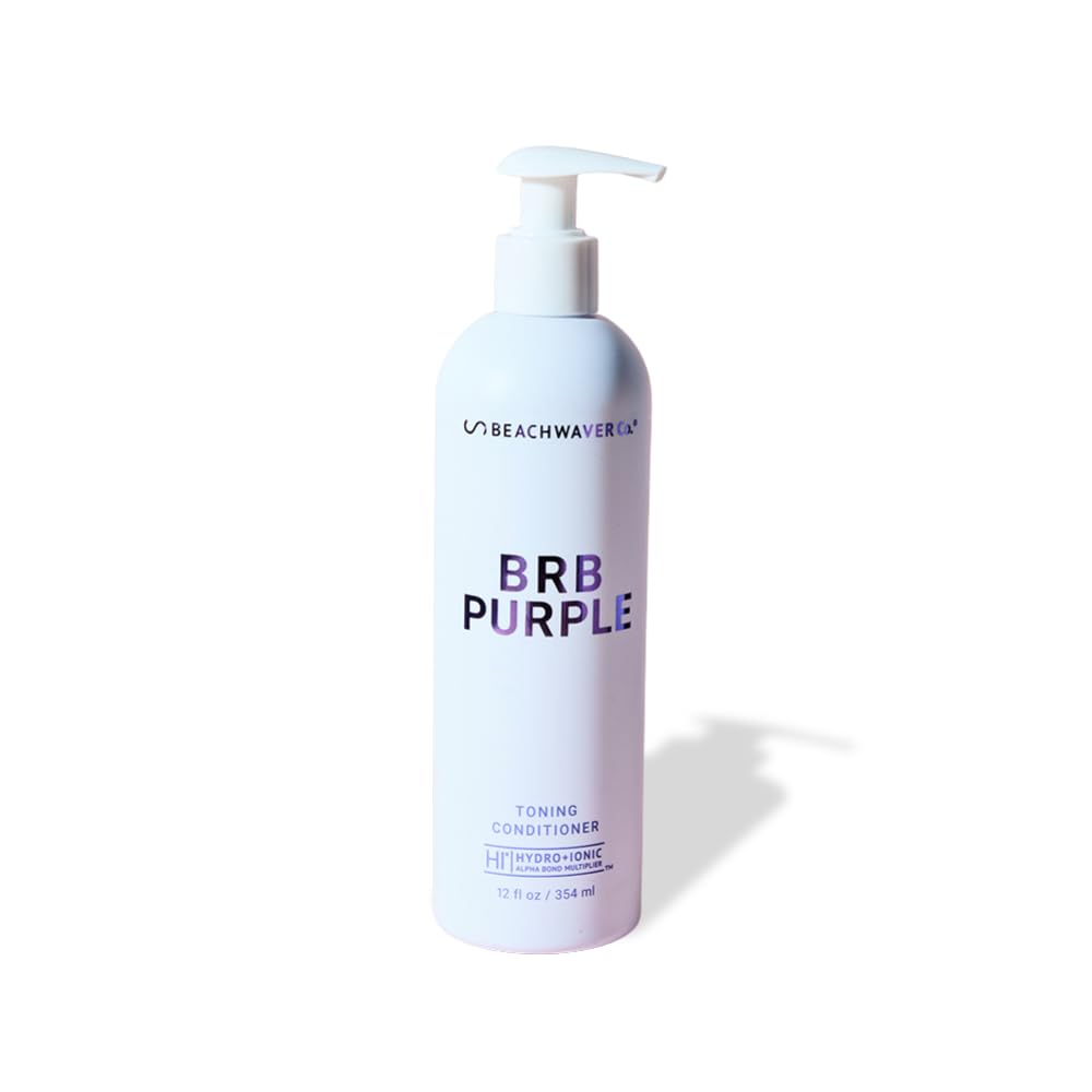 Beachwaver BRB Blonde Purple Conditioner - Anti-Brass Toning Conditioner for Women with HiX Vegan Bond Multiplers - Nourishing & Moisturizing Sulfate-Free Formula for Blonde and Grey Hair (12 Fl Oz)