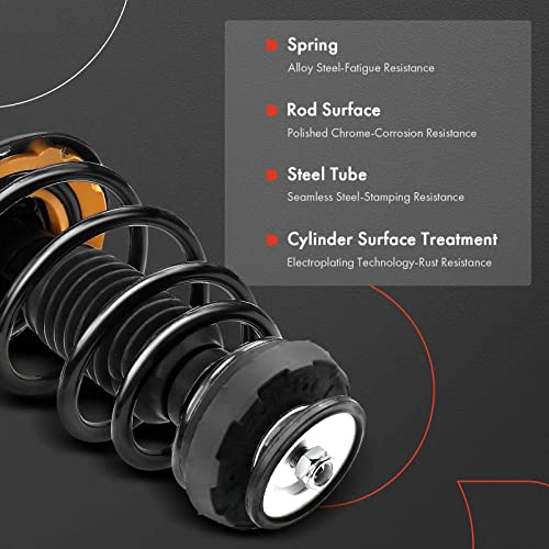 A-Premium Front Pair (2) Complete Strut & Coil Spring Assembly Compatible With Mercedes-Benz C230 2008-2009, C250 2010-2012, C300 2008-2014, C350 2008-2014, Driver And Passenger Side, Awd #TOP4
