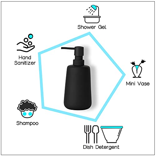 Abbi Nimo Matte Black Ceramic Hand Soap Dispenser For Bathroom Countertop thumb #4