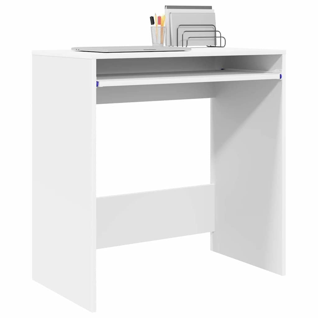 Computertisch Home Office Schreibtisch Holzwerkstoff 77,5 x 43 x 79 cm mit Regalbrettern und strukturierter Oberfläche, Stabiler Rahmen für Bürogeräte, pflegeleicht