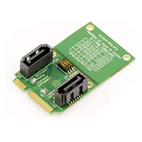 Kalea-Informatique © mSATA Controller Card 2 Port SATA 3.0 - RAID 0 / 1 / JBOD - For Mounting Two SATA Disks or SSDs on an mSATA Port - High Performance Cover