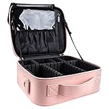 Kosmetiktasche, Kosmetikkoffer Große Kapazität Professionelle PU Leder Make Up Organizer Tasche wasserdichte Portable Künstler Schminkkoffer mit Verstellbaren Trennwänden und Riemen, 10,2''