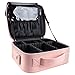 gzcz Travel Makeup Bag,Professional Cosmetic Bags for Women,Portable Makeup Brush Bag Organizer Storage with Adjustable Dividers and Shoulder Strap