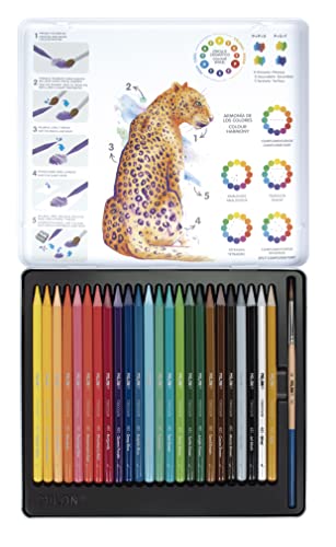 Mina acuarelable Todocolor MILAN: 24 lápices con estuche y pincel