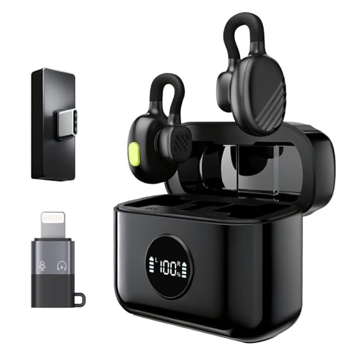 Blissbird Mini Wireless Microphone for iPhone Android, USB C Lavalier Microphone, Noise Reduction, Long Battery Life with Charging Case for YouTube, TikTok, Video Recording Podcast