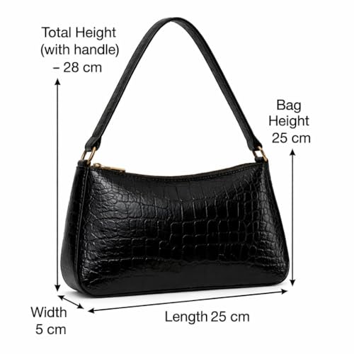 Image of Modern Chic Mart Crocodile Pattern Shoulder Handbag for Women, Lightweight, Trendy, Office and Casual Purse