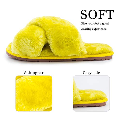 ISZPLUSH Women's Leopard Fuzzy Slippers - Soft Plush Fluffy Slip-On Slides for Home & Bedroom2