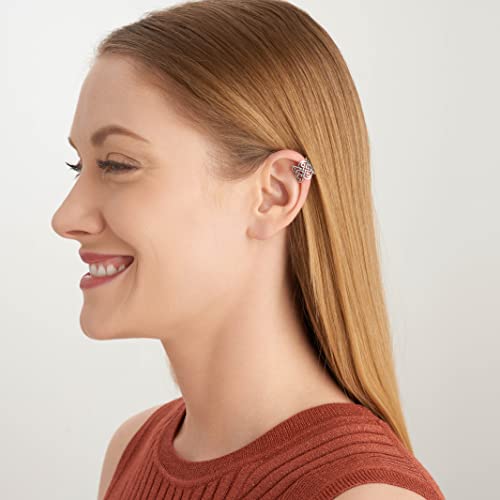 MORGAN & PAIGE .925 Sterling Silver Celtic Heart Knot Ear Cuff Earrings for Women - Rose Gold, Yellow Gold Plated or Oxidized Silver Ear Cuffs Non Piercing, Cartilage Earring Silver Ear Clips Jewelry4
