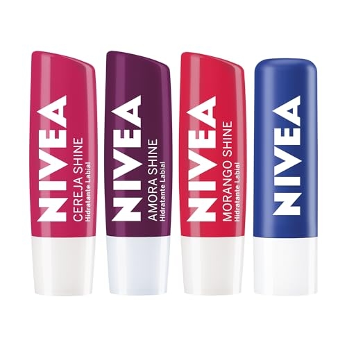 NIVEA KIT Hidratante Labial Original Care (4,8g) + Amora Shine (4,8g) + Cereja Shine (4,8g...
