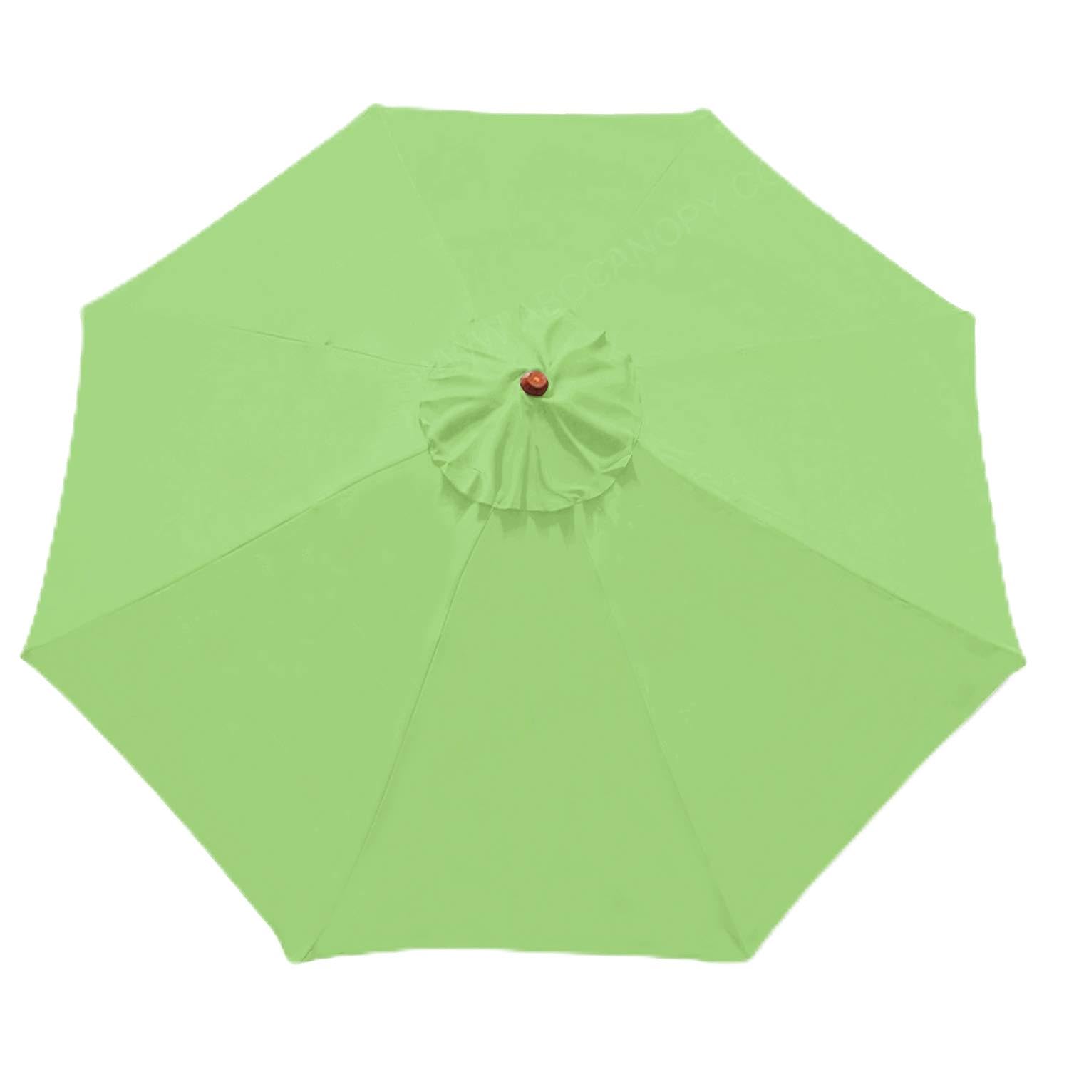 ABCCANOPY 9ft Outdoor Umbrella Replacement Top Patio Umbrella Market Umbrella Replacement Canopy with 8 Ribs (Light Green)