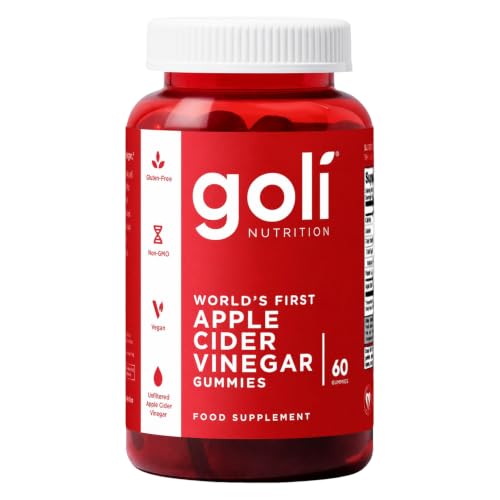 Goli Apple Cider Vinegar Gummies | Digestion Gut Health & Appetite | Vitamin B12 Gelatin-Free Gluten-Free Vegan & Non-GMO | Taste The Apple Not The Vinegar | 60 Gummies