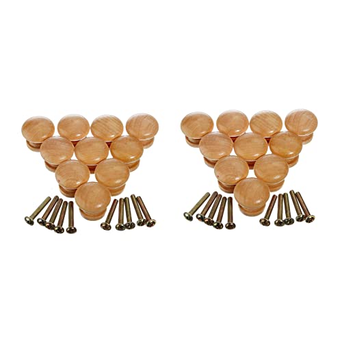 KVSERT 20 pomelli in legno naturale da 25 mm per