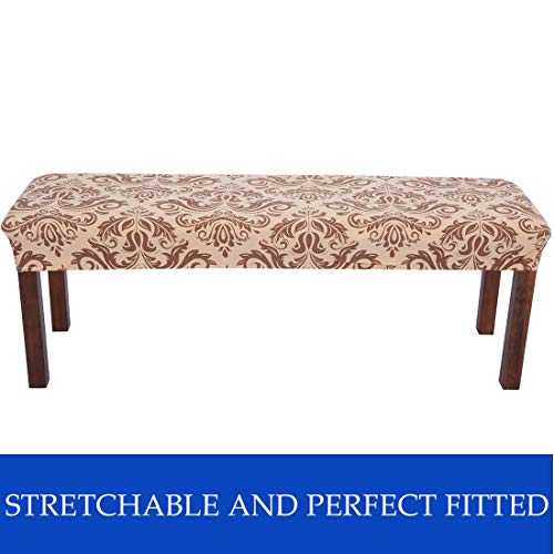 image for Comqualife Stretch Spandex Printed Dining Bench Cover - Anti-Dust Remo