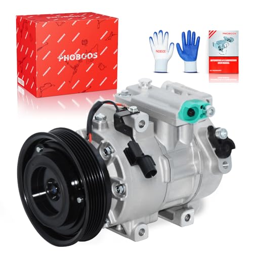 Image of PHOBOOS A /C compressor with Clutch Compatible with Hyundai Accent 2012-2014, Veloster 2012-2017, 1.6L, DV13 Style, w /Round Plug, Ref. CO11360C