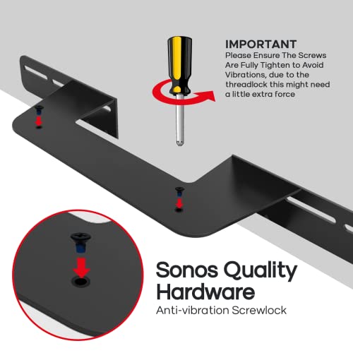 Soundbar Mount For Sonos Beam Compatible With Generation 1 & 2 Sonos Beam Sound Bar Includes All Necessary Mounting Hardware, Mounts Bracket, Black #TOP7