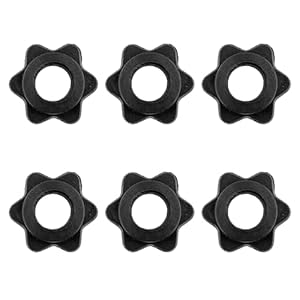 6Pcs Hex Dumbbells, Anti-Slip Barbell Clips Weight Clips Dumbbell Hex Nut Barbell Spin-Lock Collars Barbell Clamps Screw Clamps for Dumbell Weight Lifting Fitness Training