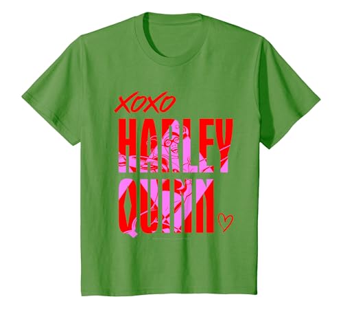 DC Comics Harley Quinn XOXO Camiseta Camiseta, Niños, Hierba, 4 años